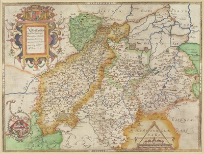 Carte de Northampton et des comtés adjacents, de 